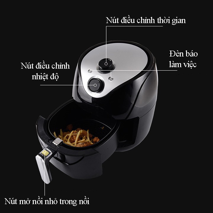 Nồi Chiên Không Dầu Sokany 8009 4.8L - Nồi Chiên Nướng K Dầu K Khói Mini - Nồi Nướng Không Dầu Không Khói Mini ( loại 1)