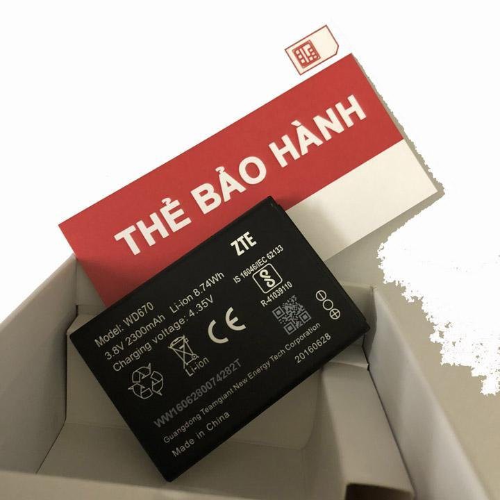 Pin Cục Phát Wifi Di Động Chính Hãng 4G ZTE, WD670 Pin Thay Thế Cho Cục Phát Wifi Di Động 4G ZTE