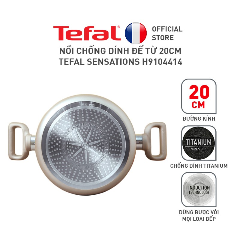 Nồi chống dính đế từ 20cm Tefal Sensations H9104414