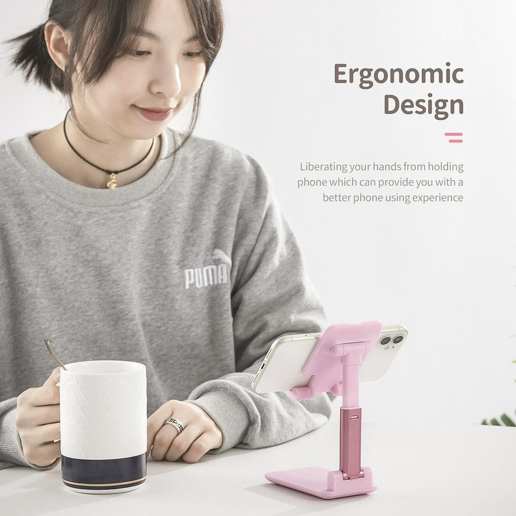 Giá Đỡ ORICO MPHJ Có Gương Màu Hồng Để Bàn Gập Gọn Điều Chỉnh Được Cho Điện Thoại Xiaomi 11/iPhone/Máy Tính Bảng iPad