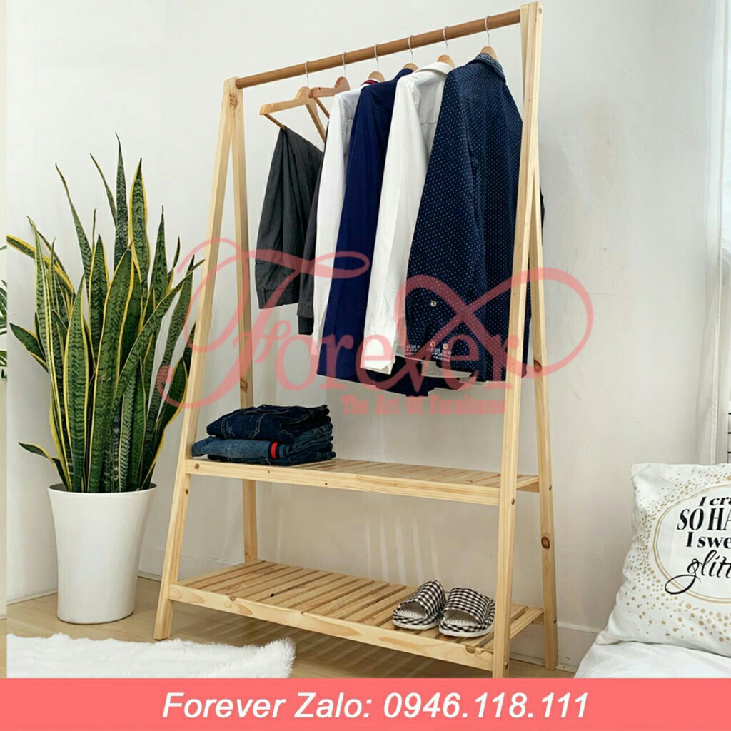 Giá treo quần áo chữ A 2 tầng gỗ thông nhập khẩu Newzealand - Nội Thất Nghệ Thuật Forever | BigBuy360 - bigbuy360.vn