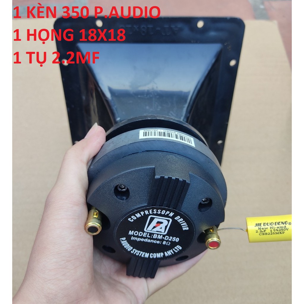 BỘ 1 CÁI CỦ TRÉP PAUDIO 350 KÈM HỌNG 18X18 VÀ TỤ 2,2MF - LOA TREBLE RỜI