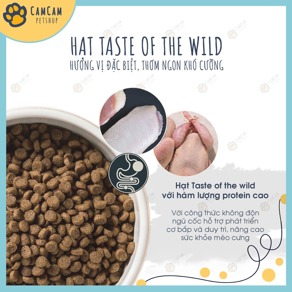 Thức ăn hạt cho mèo Taste Of The Wild - Thức ăn khô đa đạm cho mèo, Hạt Taste Of The Wild dành cho mèo mọi lứa tuổi