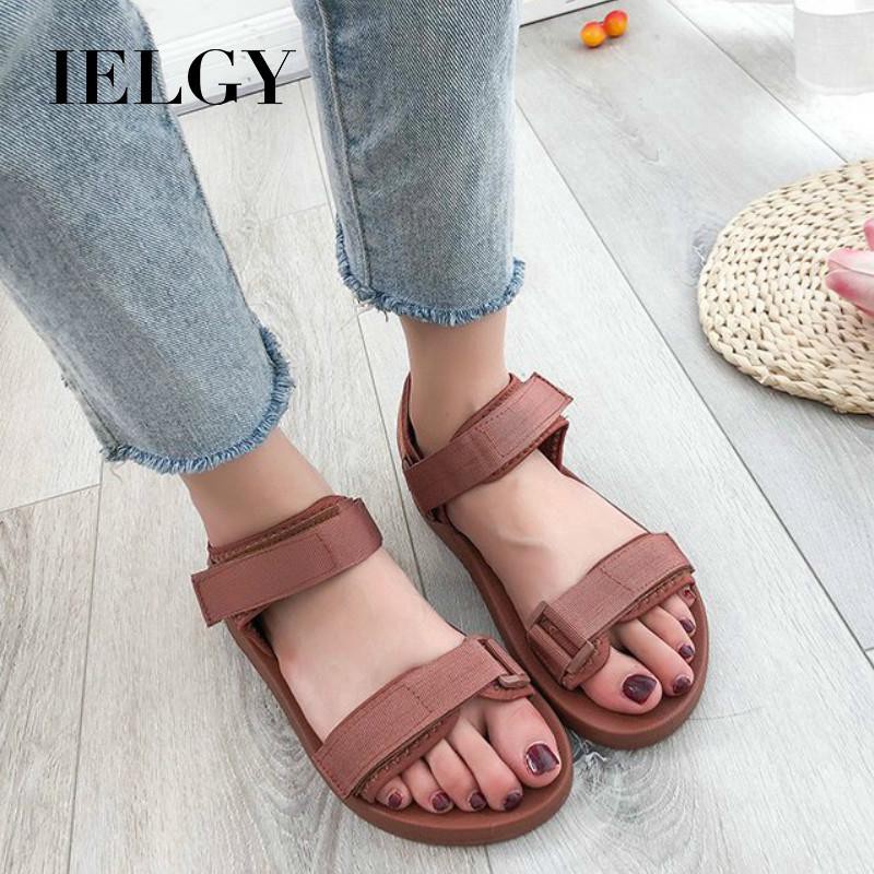 Giày sandal IELGY khóa dán đế bằng thời trang đi biển cho mẹ bầu