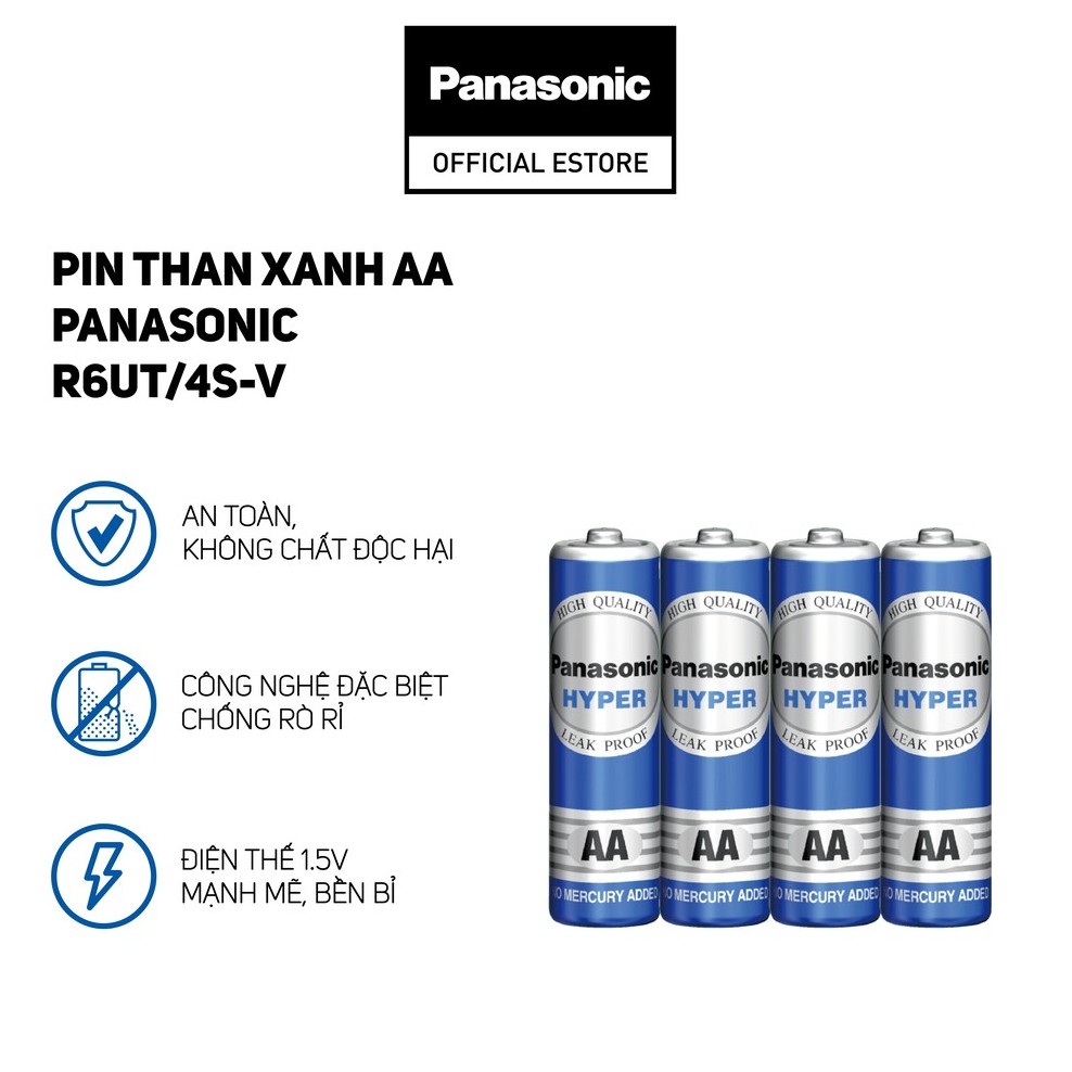 [Mã ELPANA11 giảm 7% đơn 500K] Hộp 60 viên Pin than xanh AA Panasonic R6UT/4S-V
