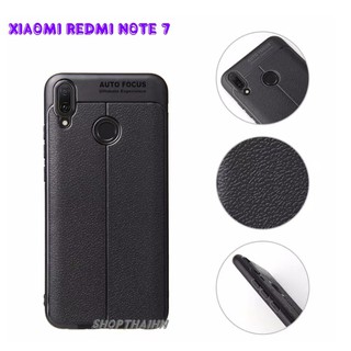 Ốp lưng dẻo Xiaomi redmi note 7/ Note 7 Pro vân da auto focus