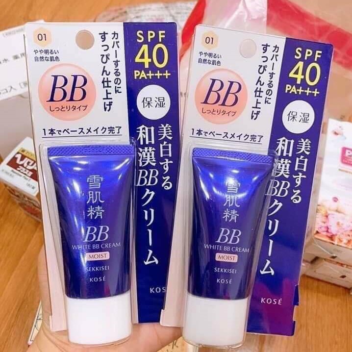 Kem Nền BB Kose Sekkisei Dưỡng Trắng Che Khuyết Điểm White Cream 6 in 1 - Tuýp 30g