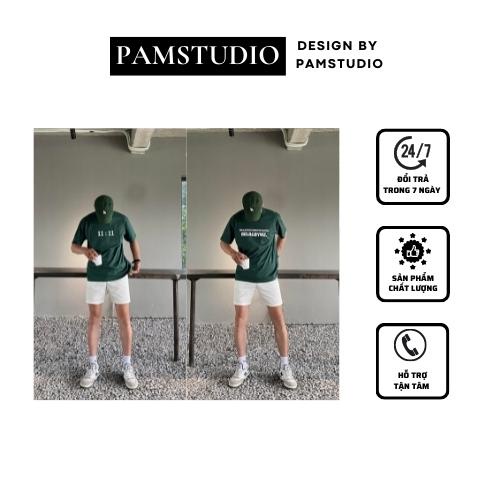 Quần Short Kaki Nam Nữ PAMSTUDIO Quần Short Ngắn Unisex Trắng Đen