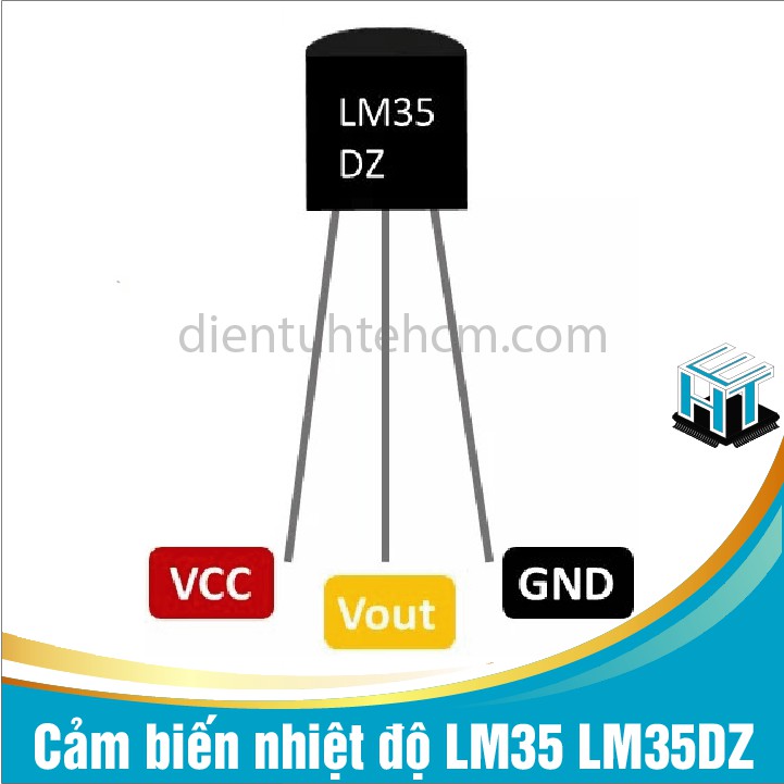 Cảm biến nhiệt độ LM35 LM35DZ TO-92 chỉ 3 chân rất dễ giao tiếp và sử dụng