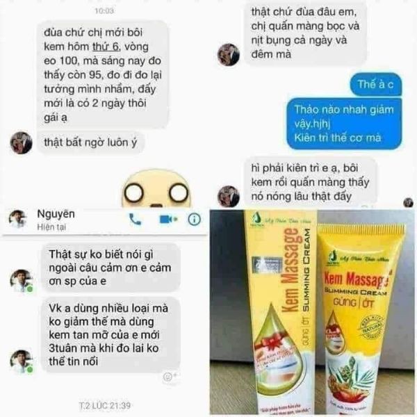 Kem Massage Tan Mỡ Gừng Ớt Ngân Bình( Mẫu Mới 2020 - 150gr) + Tặng Thước Dây