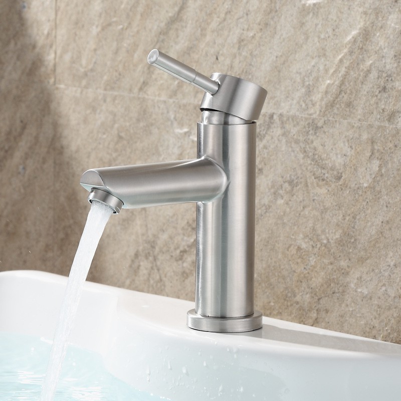 Vòi lavabo nóng lạnh inox 304 loại 1 chân