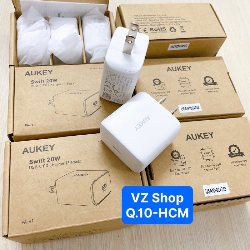 Chính hãng-Củ sạc nhanh Aukey Swift 20W USB-C PD Charger PA-R1 bảo hành 6 tháng