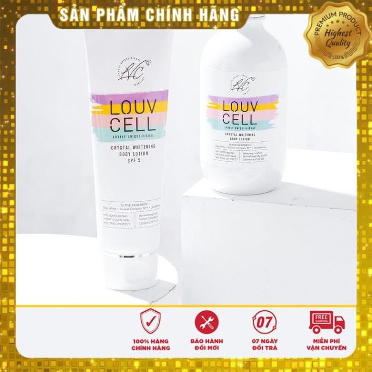 Body louvcell tuýt nhỏ 120ml trắng da dùng hàng ngày có tem đầy đủ dưỡng trắng da từ sâu bên trong