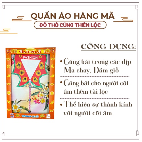 Combo Cúng Quần Áo Kiểu Nữ Cao Cấp Hàng Mã Đồ Thờ Cúng Thiên Lộc - Gồm Áo Quần Giày Dép Trang Sức Ví Điện Thoại