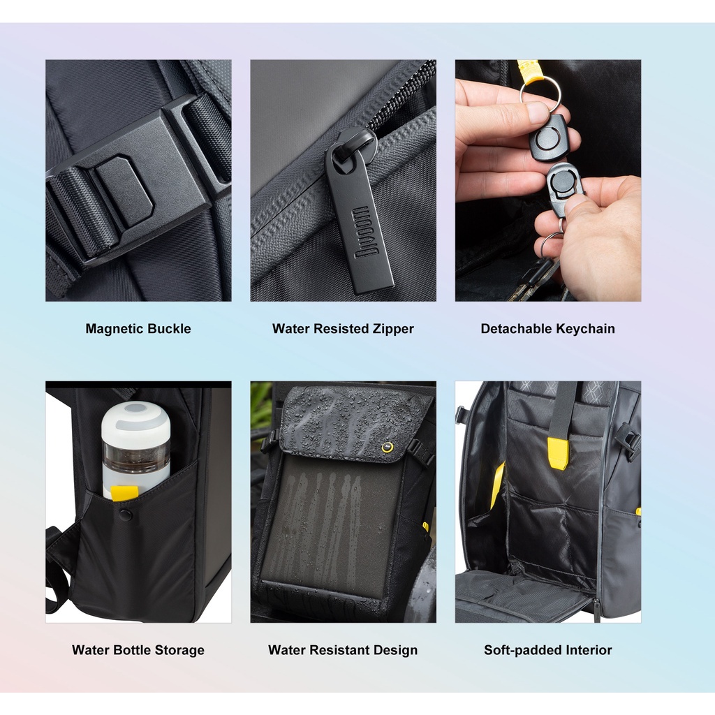 Balo DIVOOM Pixoo Backpack-M, có hiển thị màn hình LED, ngăn chứa Laptop 15inch