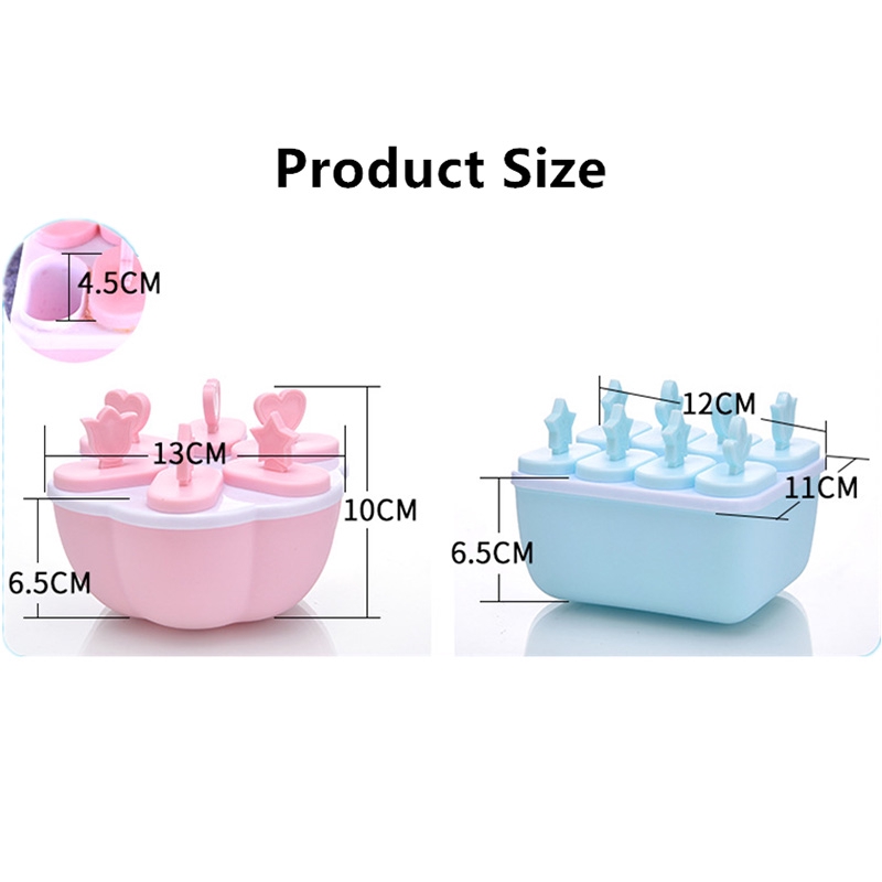 Khuôn silicon 8 ngăn làm kem que bằng nhựa có thể tái sử dụng DIY