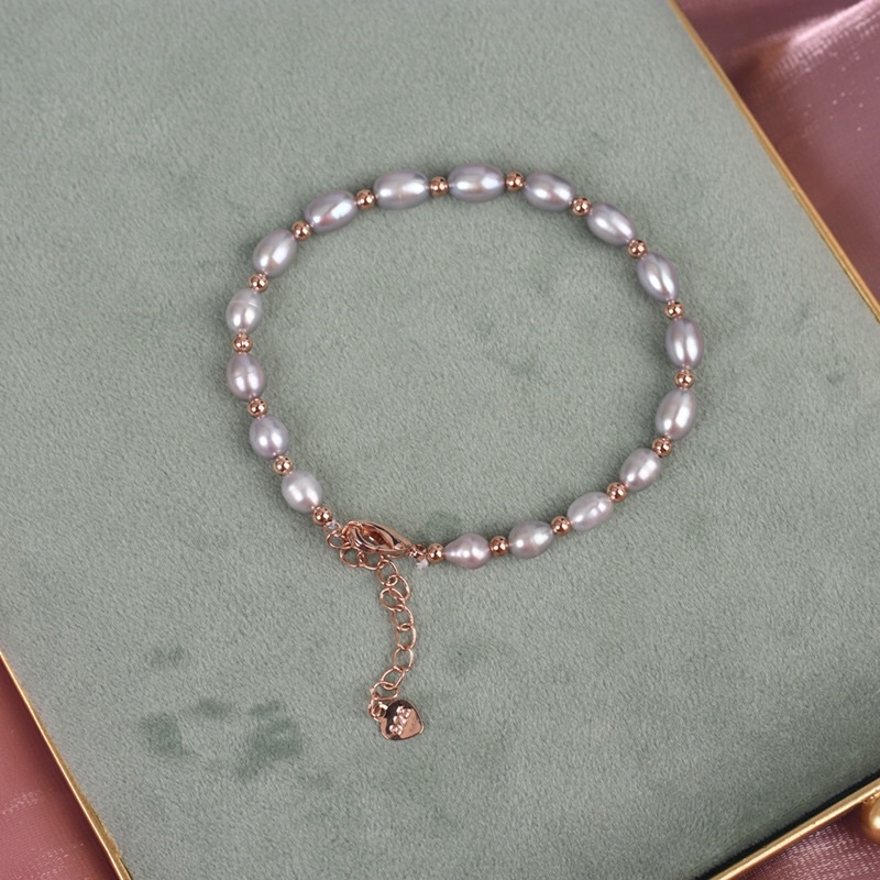 Vòng tay 8ly hạt dài mix bi titan