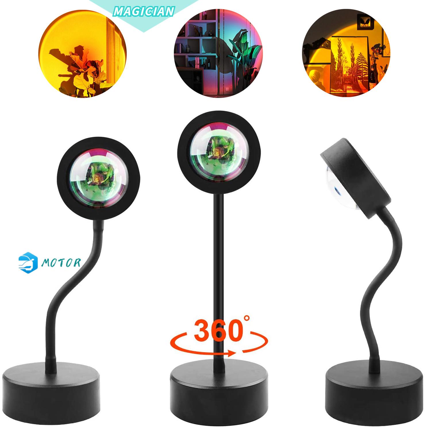 Đèn Led Usb Xoay 360 Độ Ánh Sáng Cầu Vồng Trang Trí Phòng Khách Phòng Ngủ Lãng Mạn