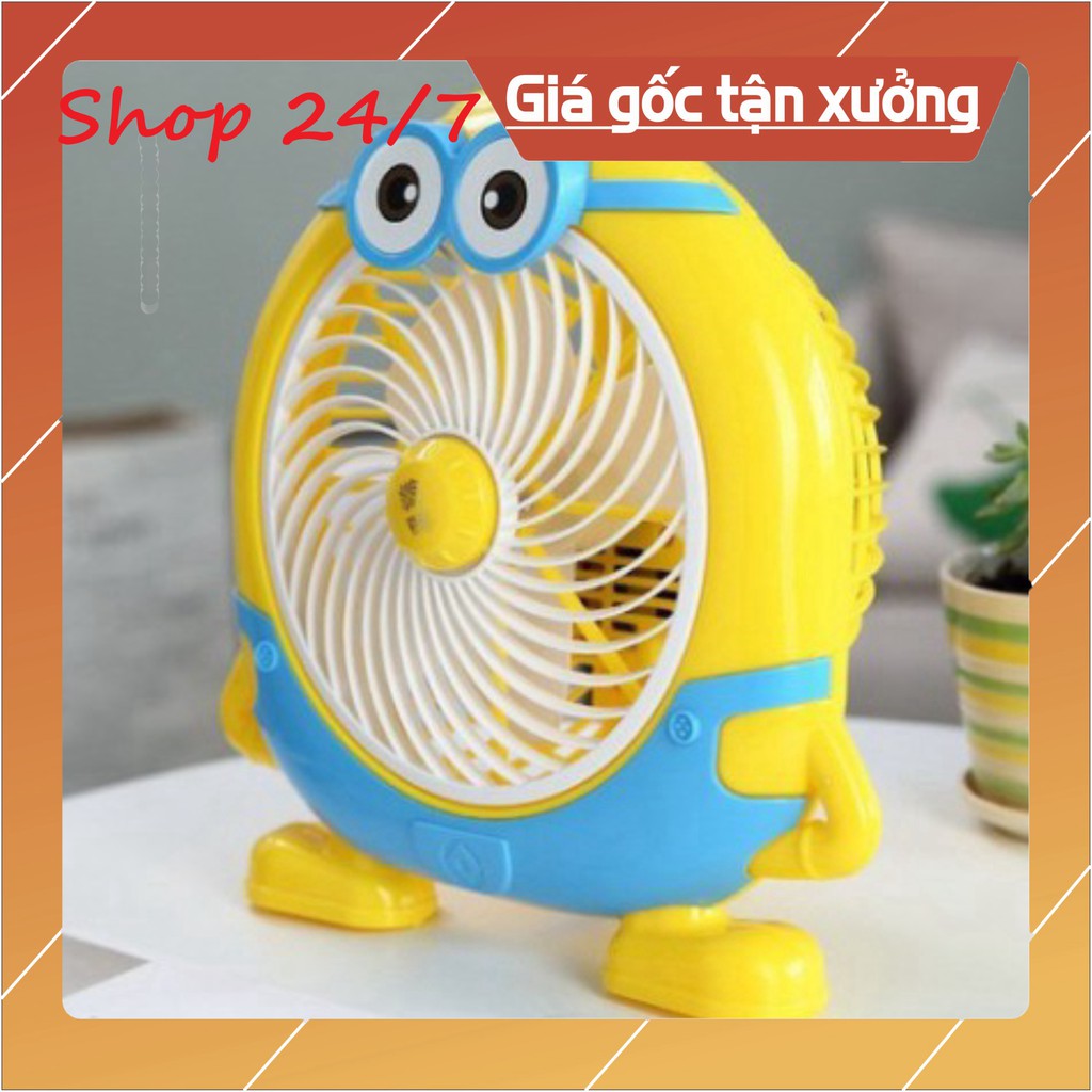 Quạt Mini Để Bàn Cắm Điện Hình Minion Cực Dễ Thương, Thích Hợp Để Bàn Học, Bàn Làm Việc Cho Mùa Hè 2021 - Shop 24/7