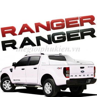 Logo chữ ranger 3d nổi dán trang trí xe ford ranger