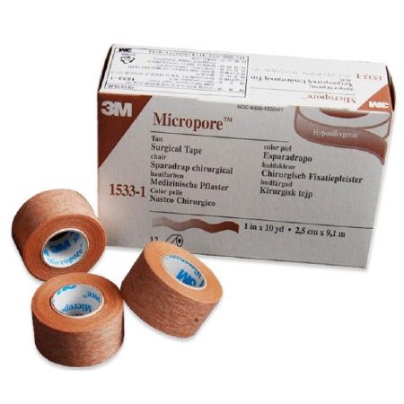 Băng keo giấy lụa 3M dùng trong nối mi, băng vết thương phẫu thuật thẩm mỹ 2.5cm 1.25cm Micropore