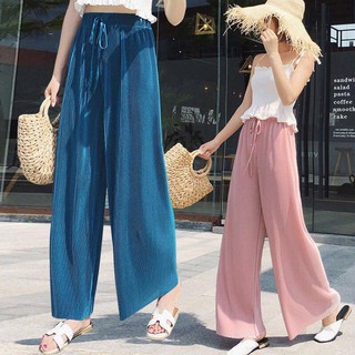 Quần ống rộng xếp ly