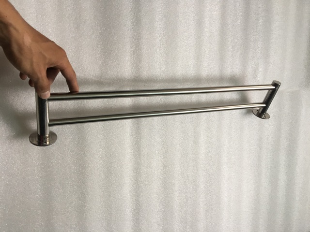 giá treo đồ nhà tắm bát tròn hình đồng tiền , dài 60 cm  inox 304 .MK 085