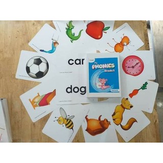 combo flashcard my phonic 1,2,3 hộp bút chì,  1 chỉ bảng