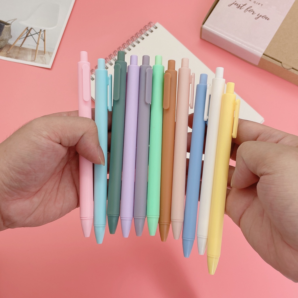 Combo 10 Bút bi thân màu Pastel_Mẫu ngẫu nhiên_Guden Stationery