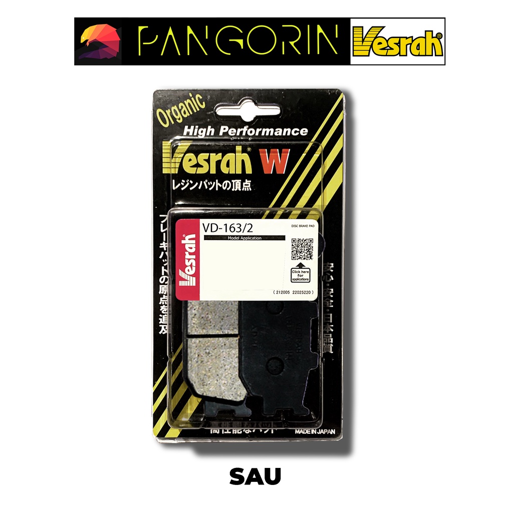 Vesrah - Bố thắng Má Phanh cho xe phân khối lớn mô tô Yamaha R1 2006-2014 bán kim loại Resin