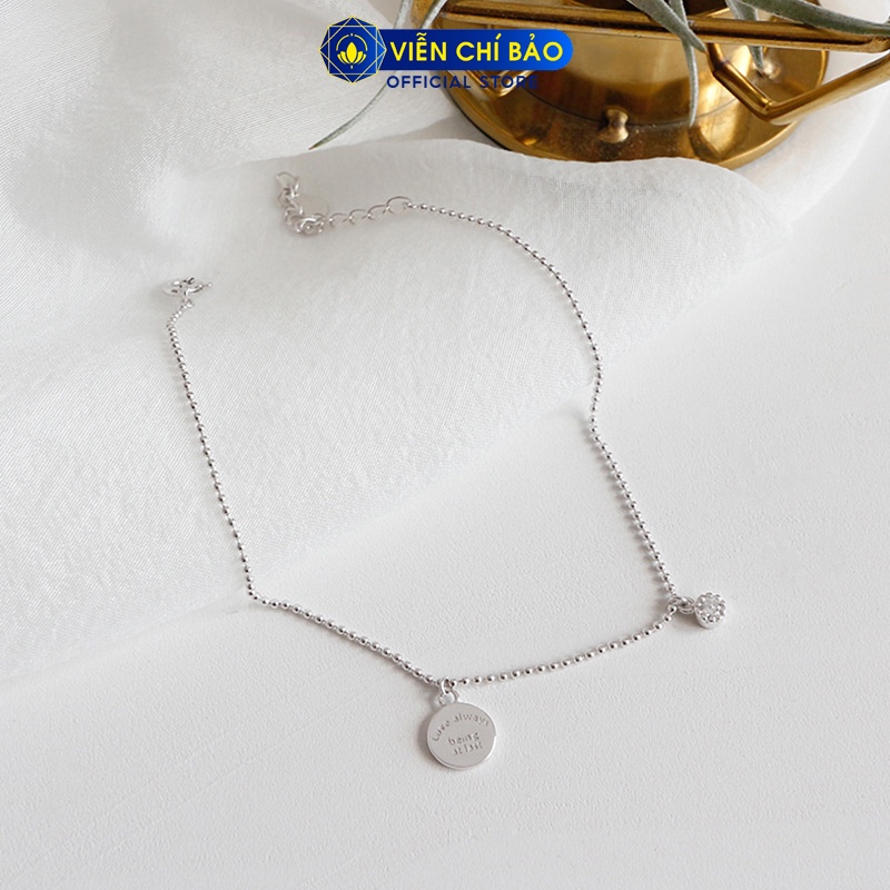 Lắc chân bạc nữ bi charm tròn chất liệu bạc 925 thời trang phụ kiện trang sức nữ Viễn Chí Bảo L500175