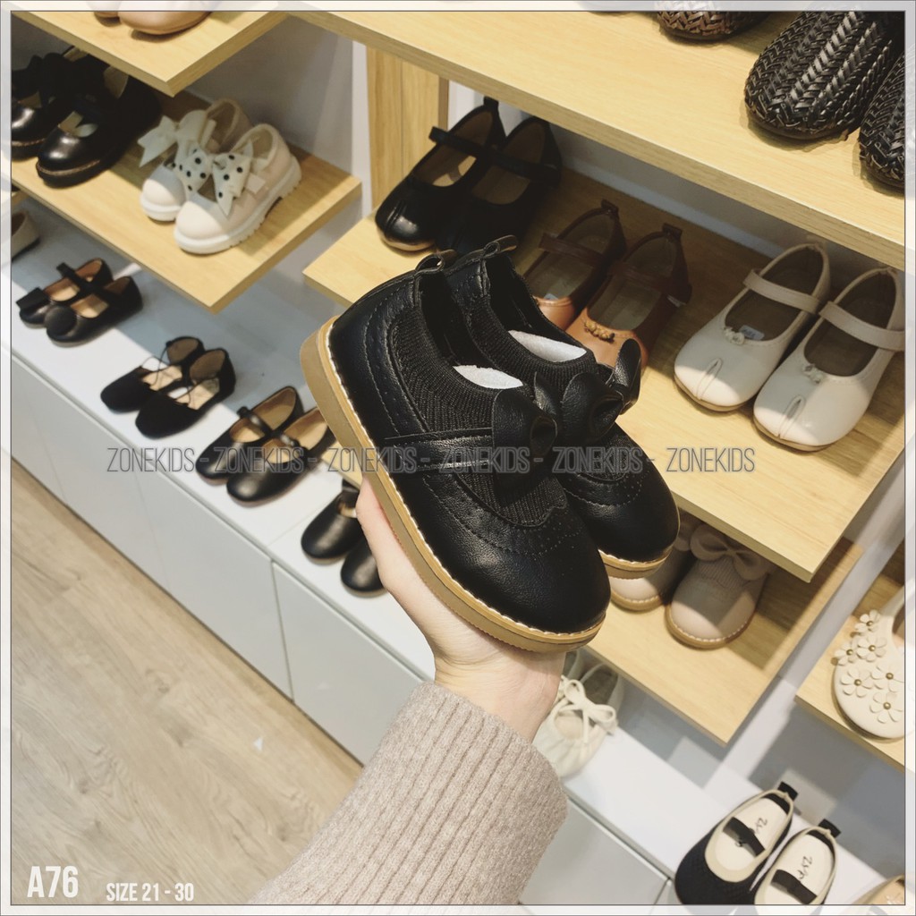 Giày búp bê cổ chun đính nơ cho bé gái Zonekids - A76