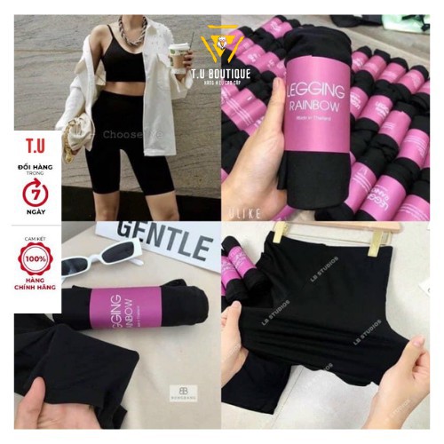 Quần Legging Đùi Nữ Siêu Co Giãn,Quần Legging Lửng Thái Nâng Mông