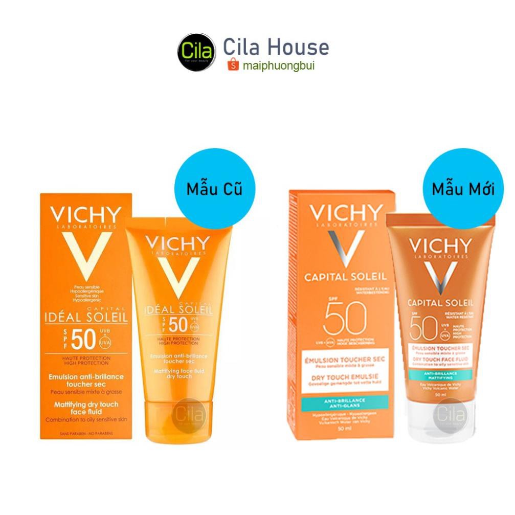 FREESHIP - Kem Chống Nắng Vichy Emusion Ideal Soleil SPF50 Mattifying Face Fluid Dry Touch