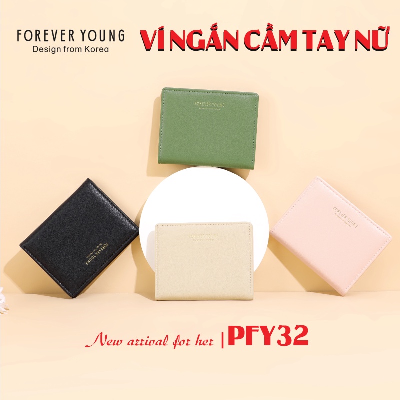 Ví nữ ngắn mini cầm tay FOREVER YOUNG nhỏ gọn da cao cấp cực đẹp giá rẻ PFY32 - Tukado