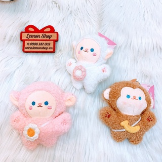 Móc khóa gấu bông - khỉ xù - giao màu ngẫu nhiên