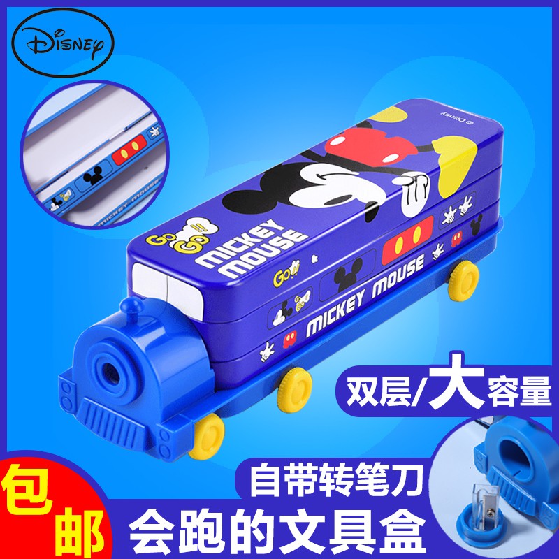 Disney Hộp Đựng Bút Hình Xe Lửa Chuột Mickey Xinh Xắn Ốp