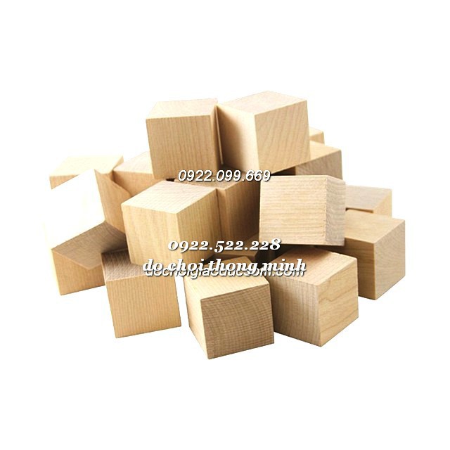 Bộ khối gỗ lập phương mộc - 100 khối