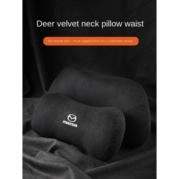 Gối Tựa Đầu Và Cổ Bằng Cao Su Non Phối Da Lộn Trang Trí Cho Xe Mazda