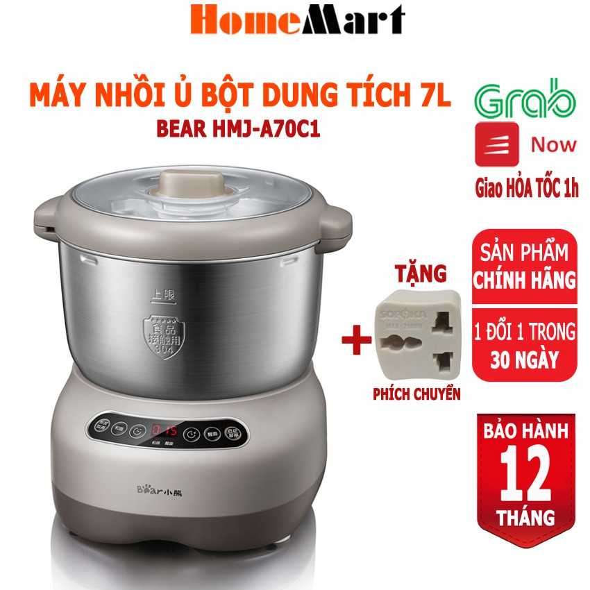 Máy nhồi bột ủ bột 7L Bear HMJ-A70C1 (Hàng chính hãng 1 đổi 1 trong 30 ngày, bảo hành 12 tháng) - HomeMart