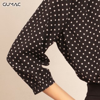 Áo chấm bi tay phồng GUMAC AA469_DEN