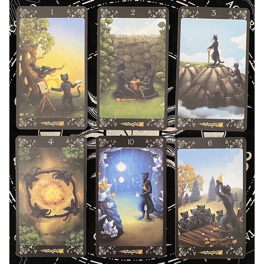 Bài Black Cats Tarot 78 Lá Bài Tặng Đá Thanh Tẩy C217