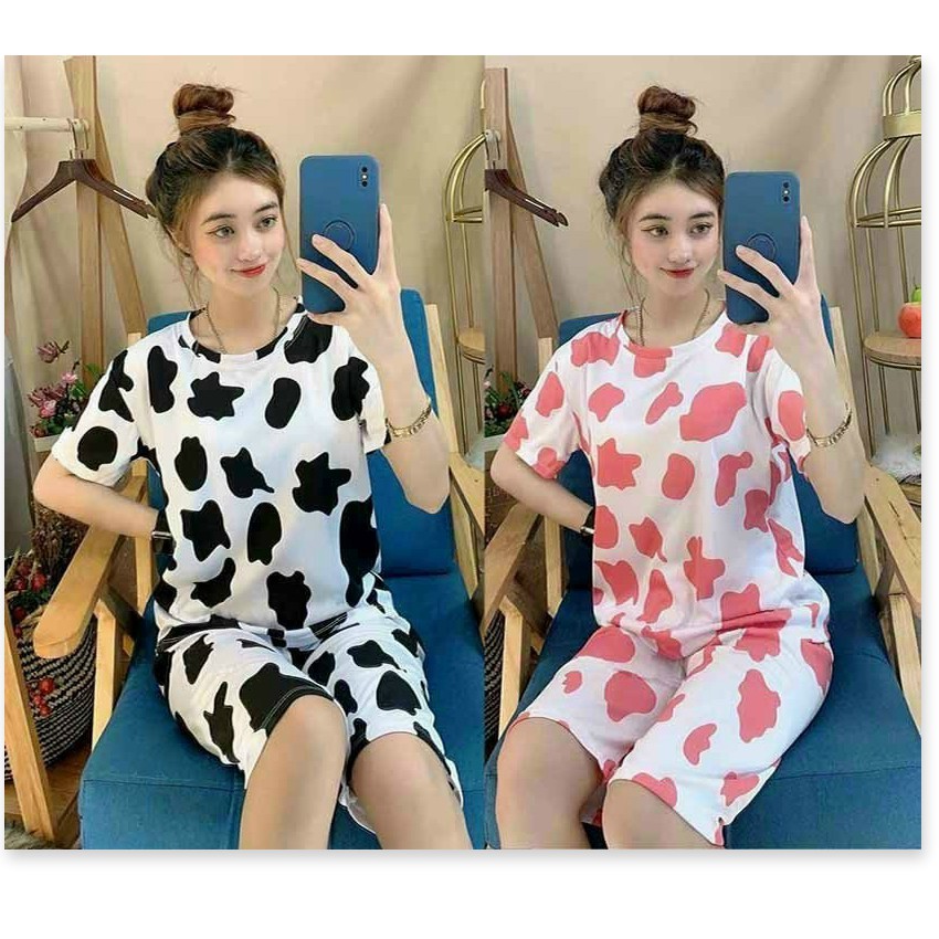 SET BỘ NAM NỮ IN BÒ SỮA MẶC CẶP ĐÔI SIÊU XINH HOT TREND