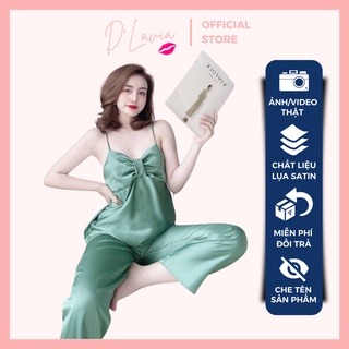 Đồ bộ nữ quần dài mặc nhà dễ thương lụa satin mềm mịn thoáng mát AN38 - D'Lavia