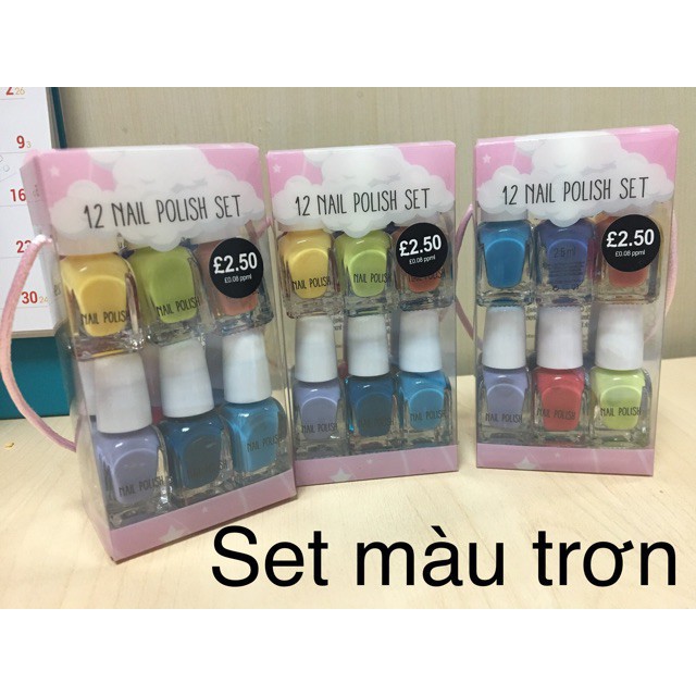  [Nhập TOYAPR10 giảm 10K]Set 12 màu sơn móng tay Pháp/UK cực kì an toàn cho bé Rebel/Unicorn/Neko/ 