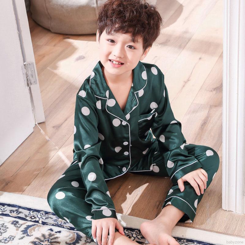 Bộ quần áo ngủ tay dài họa tiết động vật hoạt hình + quần dài cho bé