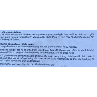 Dầu Nhớt CASTROL CRB Multi 15W40 20W50 CH-4