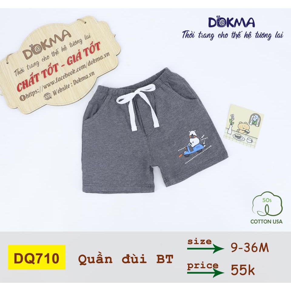 Quần đùi cotton Dokma cho bé trai 9-36M DQ710,DMQ376