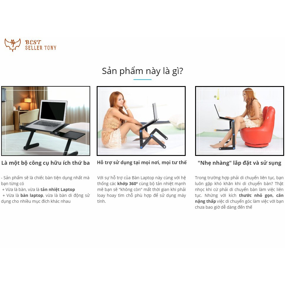 Bàn Để LaptopXoay Đa Năng Chill Desk - Best Seller Tony