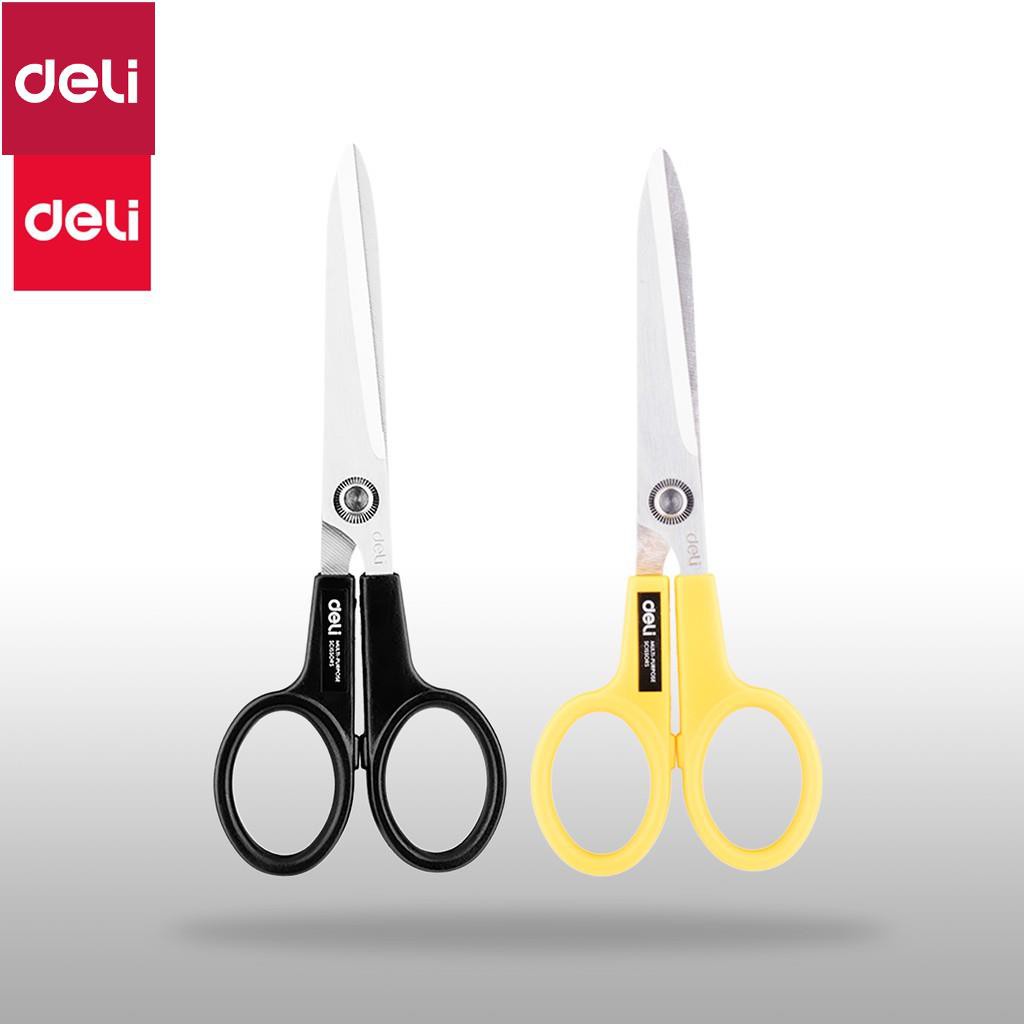 Kéo văn phòng 220mm Deli, Đen/Vàng - 1 chiếc - E6014